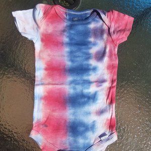 Red, white and blue tie dye